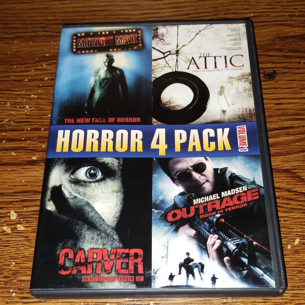 Horror 4 Pack Vol. 1 - Midnight Movie Attic Carver Outrage (DVD, 2011)